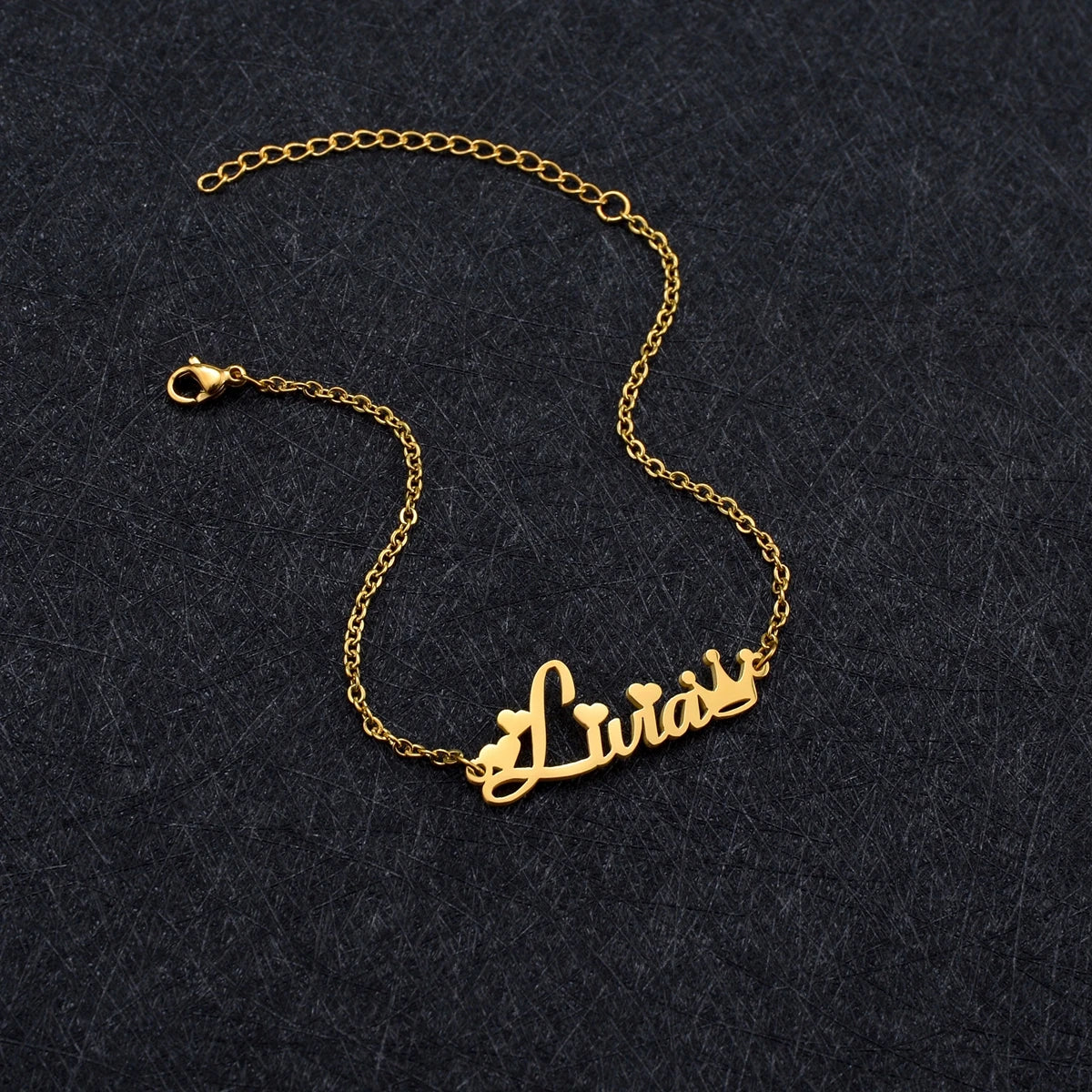 Custom Name Anklet - Thick Chain with Charms - SHOPPERS' CASTLE
