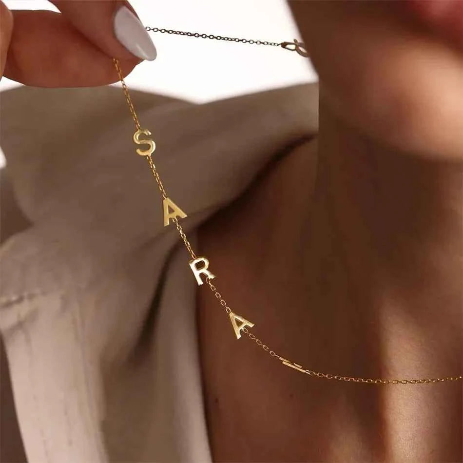 Initial Letter Name Pendant Necklace - Mother's Day Gift