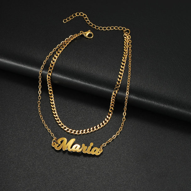 Personalized Name Anklet - 2 Layer 18cm Leg Chain - SHOPPERS' CASTLE