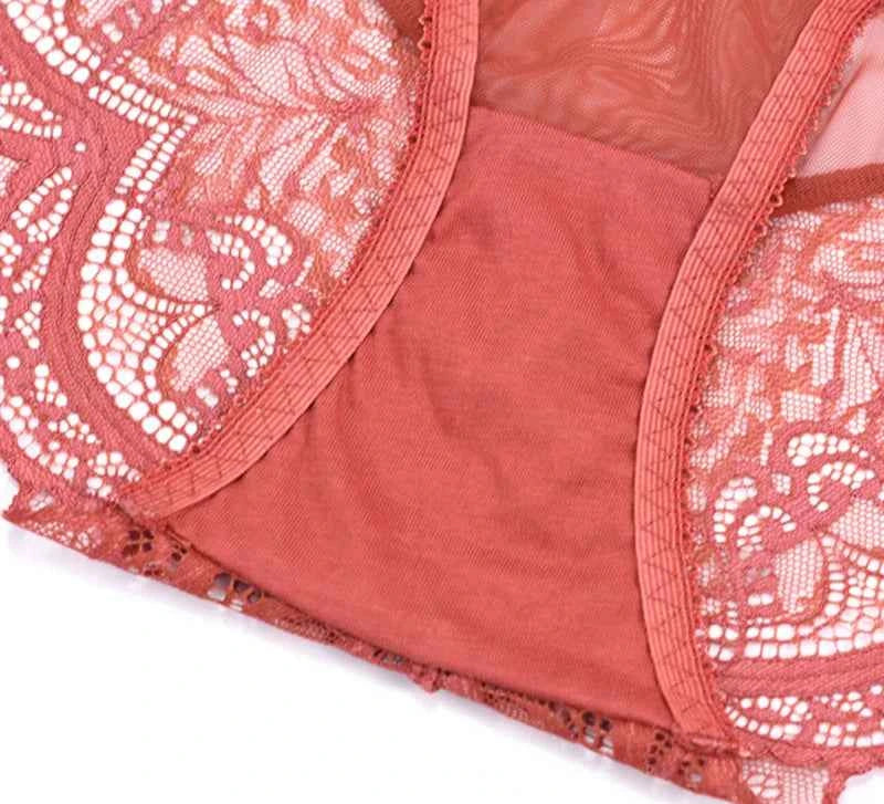 Embroidered Lace Brief Trio - White, Black & Green