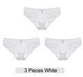 Embroidered Lace Brief Trio - White, Black & Green - SHOPPERS' CASTLE