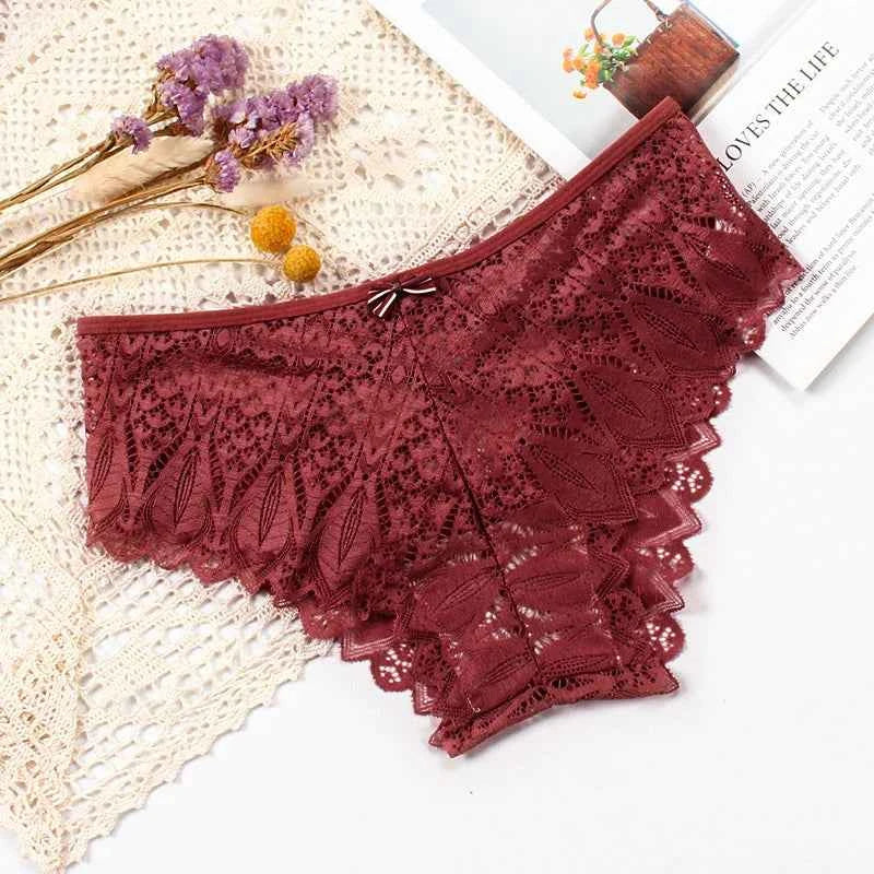 Hollow-Out Lace Low-Waist G-String