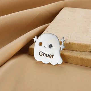 Retro Ghost Name Brooch - Halloween
