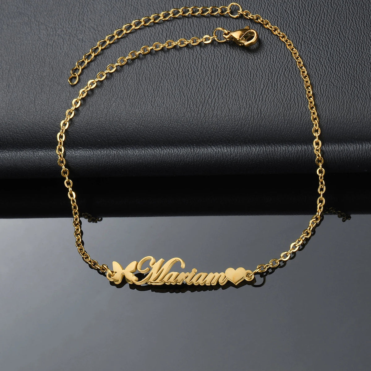 Custom Name Anklet - Thick Chain with Charms - SHOPPERS' CASTLE