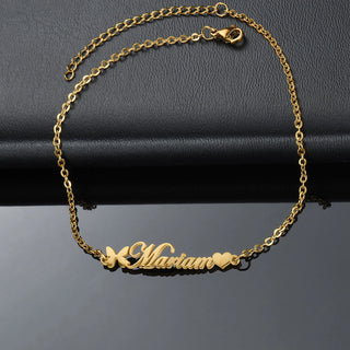 Custom Name Anklet - Thick Chain with Charms - SHOPPERS' CASTLE