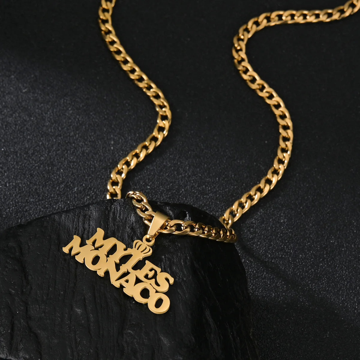 Personalized Name Detachable Pendant Necklace - Cuban Twists Chain - SHOPPERS' CASTLE