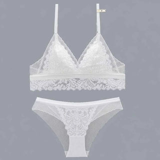 French Wire-Free Thin Cotton Beautiful Back Bra Set