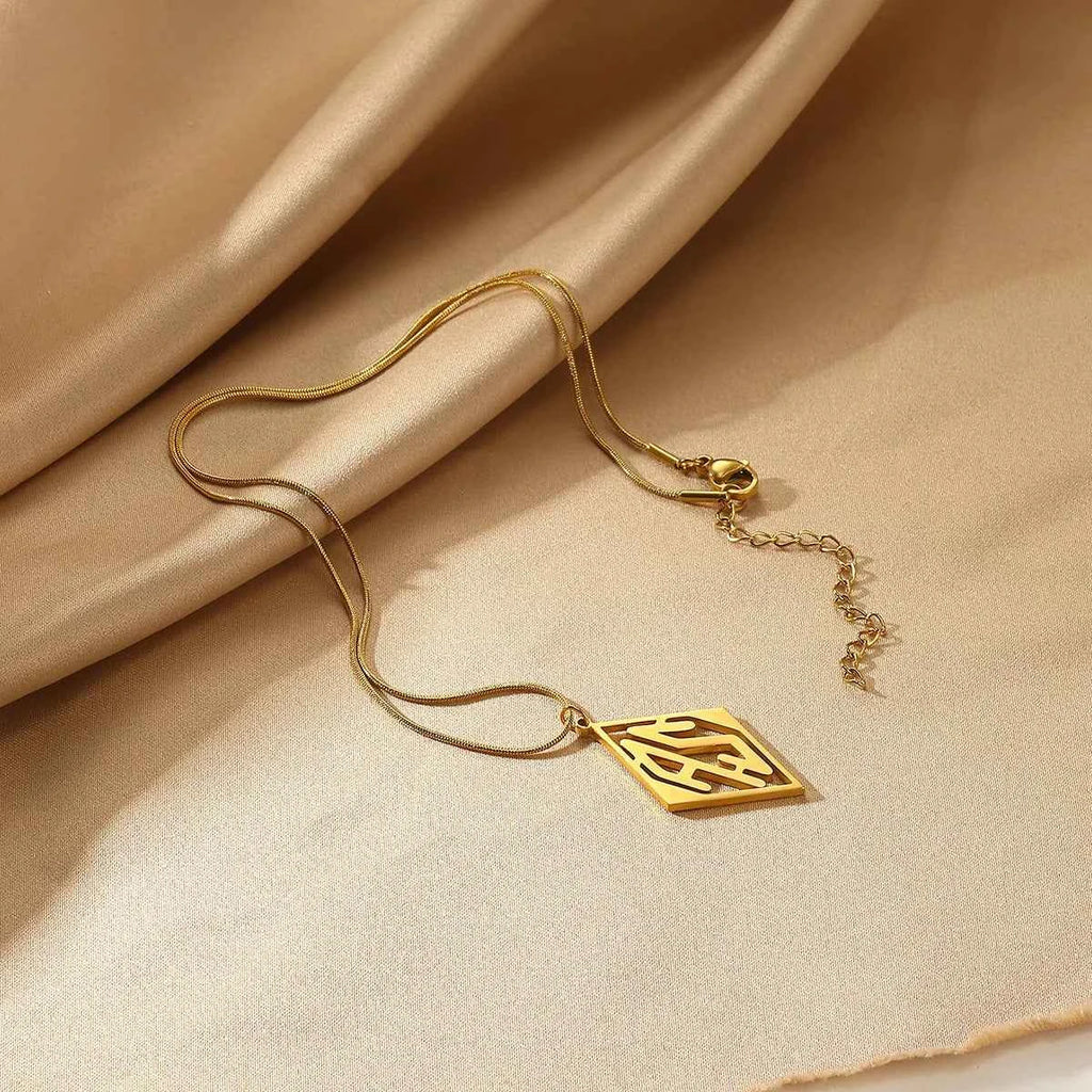Custom Diamond Initial Letter Necklace - Wedding Jewelry