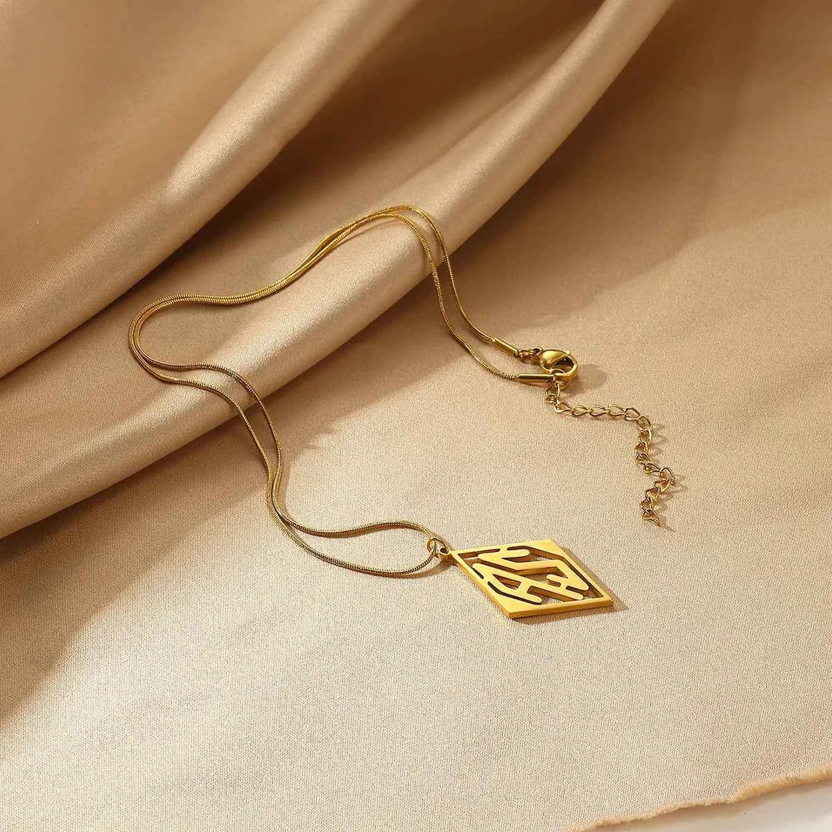 Custom Diamond Initial Letter Necklace - Wedding Jewelry