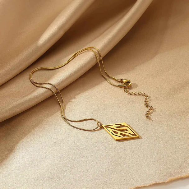 Custom Diamond Initial Letter Necklace - Wedding Jewelry