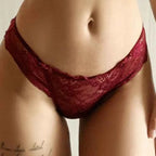 Embroidered Lace Brief Trio - Beige, Black & Burgundy