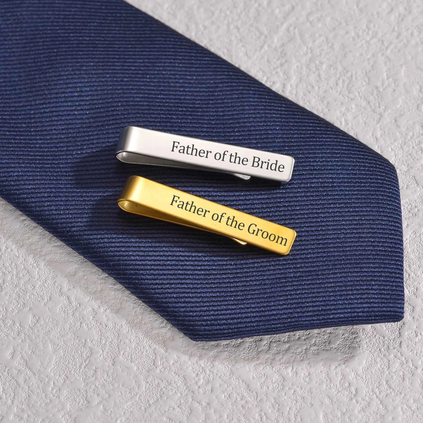 Personalized Engraved Name Cufflinks Tie Clip Set - Jewelry Set