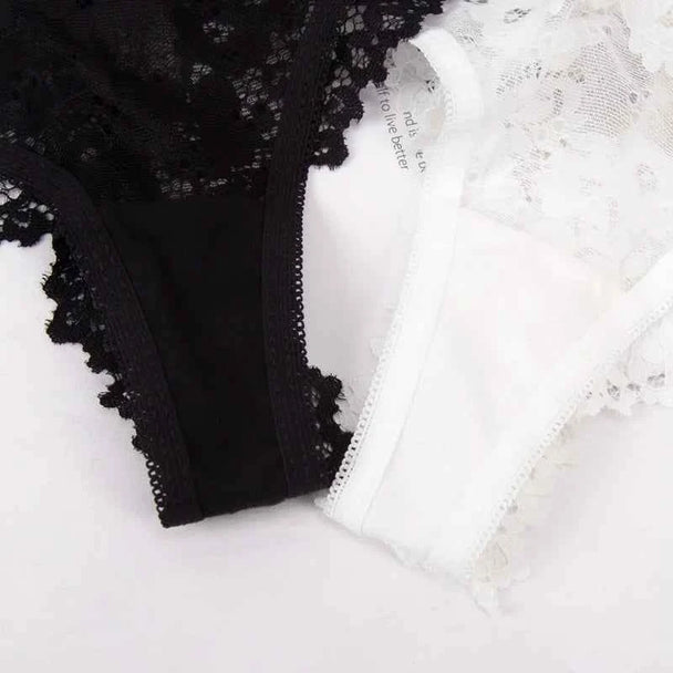Floral Lace Brief - Cotton Crotch Breathable Low-Rise Panty