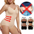 Low Back Bodysuit Shapewear - Open Crotch