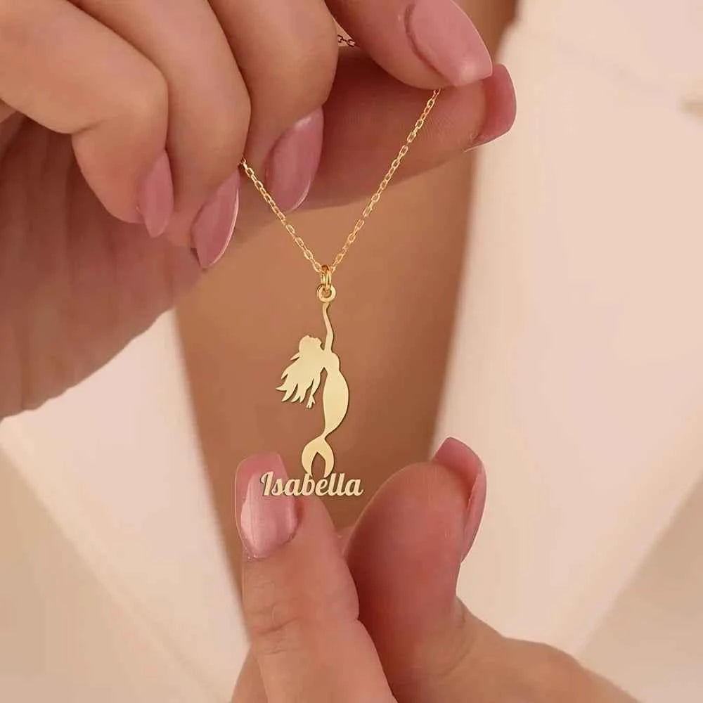 Mermaid Name Pendant Necklace - Summer Travel Jewelry