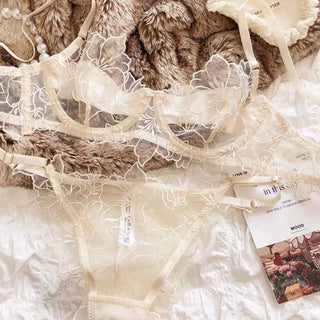 French Embroidery Bra Set