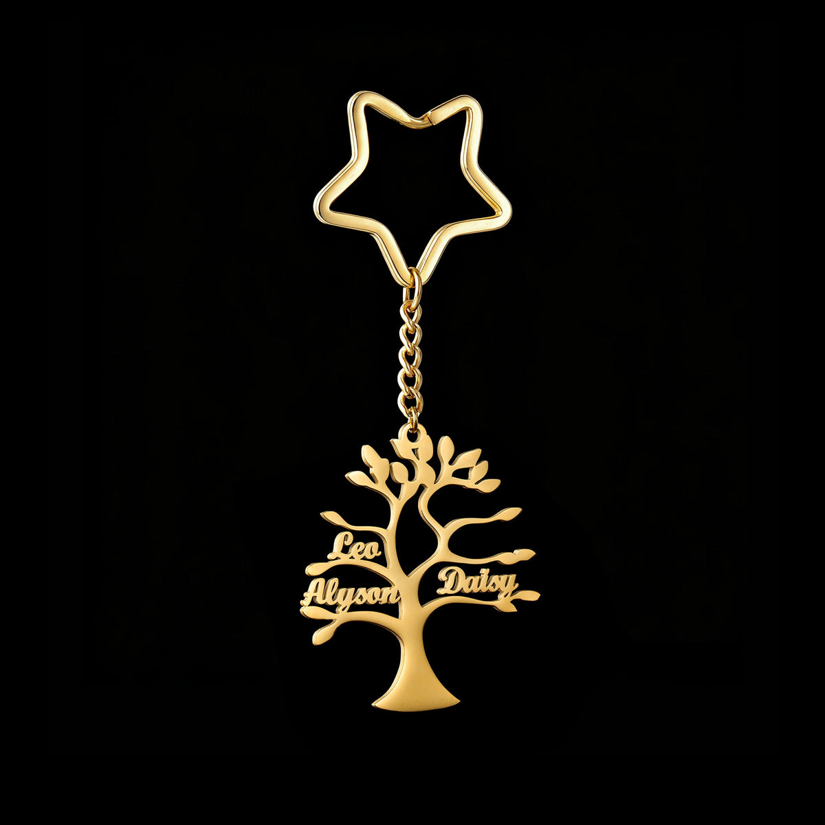 Custom Name Birthstone Tree of Life Keychain - Family Member - SHOPPERS' CASTLE