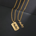 Custom Name Hollow Nameplate Necklace - Elegant Chain - SHOPPERS' CASTLE