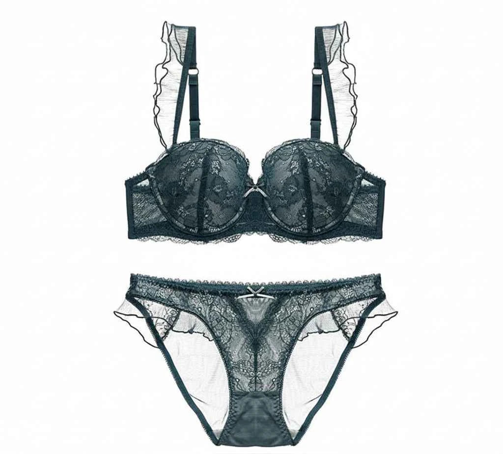 Deep V Embroidered Push-Up Bra