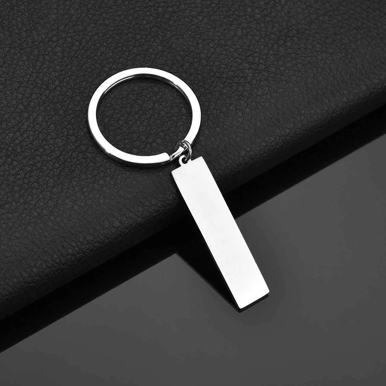 Custom Text Square Keychain - Engrave Name Date Sentence