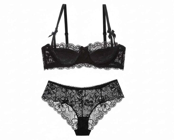 Lace Embroidered Bra - Plus Size C/D Cup