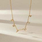 Custom Cubic Zircon Initial Letter Necklace - A-Z