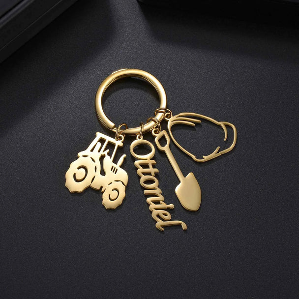 Personalized Hand Painted Name Date Keychain - Fashion Nameplate
