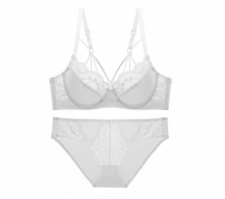 Bandage Ultra-Thin Lace Bra Set - Plus Size