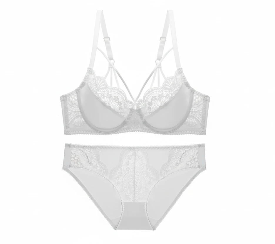 Bandage Ultra-Thin Lace Bra Set - Plus Size