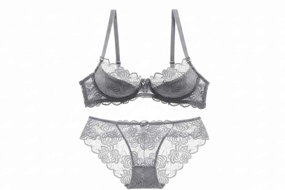 Hollow-Out Embroidered Bra - Plus Size