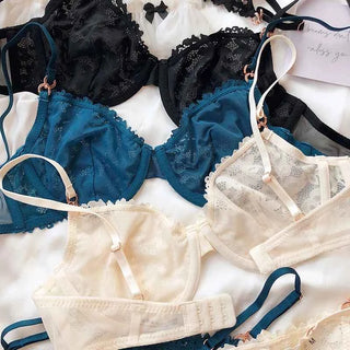Luxury Rhinestone French Lace Bra & Thong Set