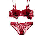 Embroidered Half-Cup Push-Up Bra