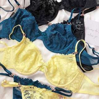 Luxury Rhinestone French Lace Bra & Thong Set