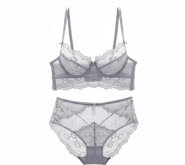 Ultra-Thin Eyelash Lace Bra - Plus Size