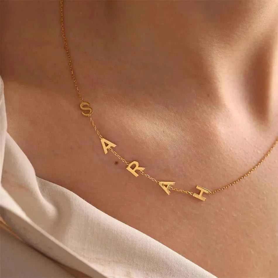 Initial Letter Name Pendant Necklace - Mother's Day Gift