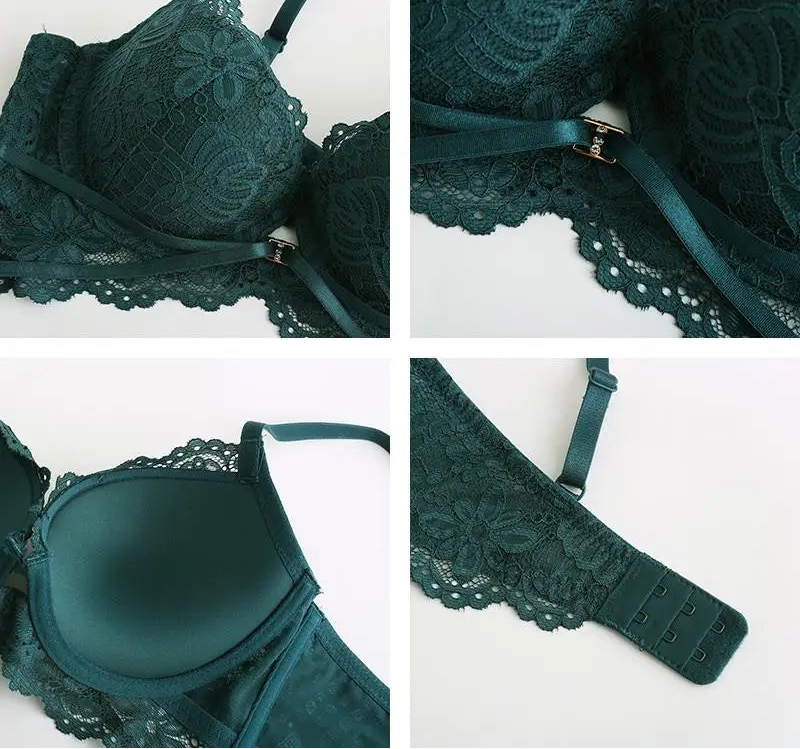Embroidered Cotton Push-Up Bra - SHOPPERS' CASTLE