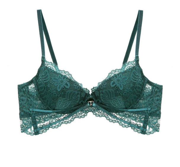 Embroidered Cotton Push-Up Bra