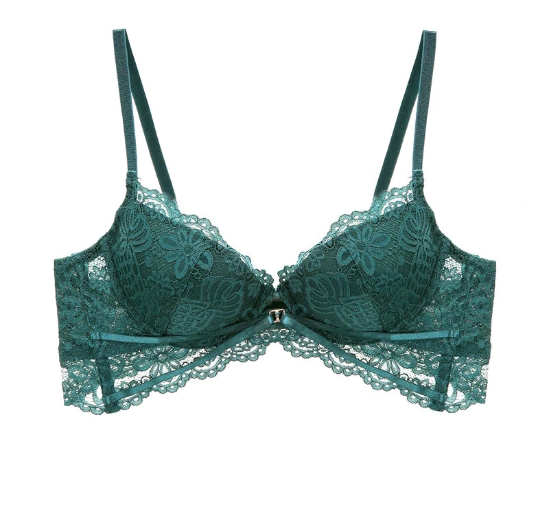 Embroidered Cotton Push-Up Bra