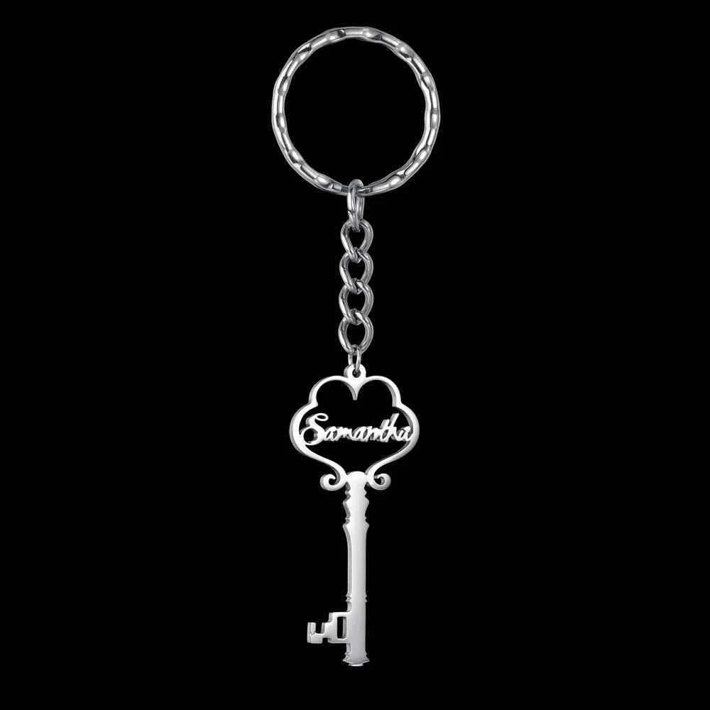 Personalized Name Heart Butterfly Keychain