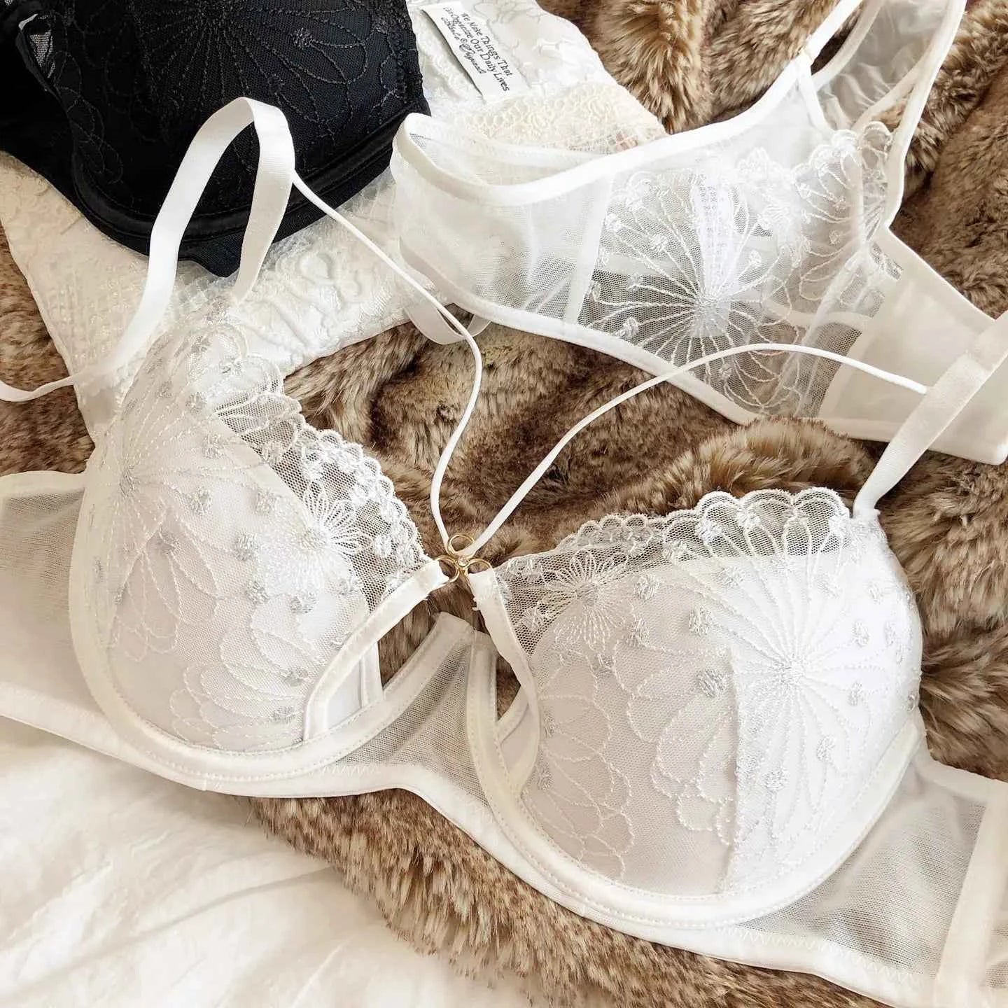 Hollow Cross Sling Bra Set