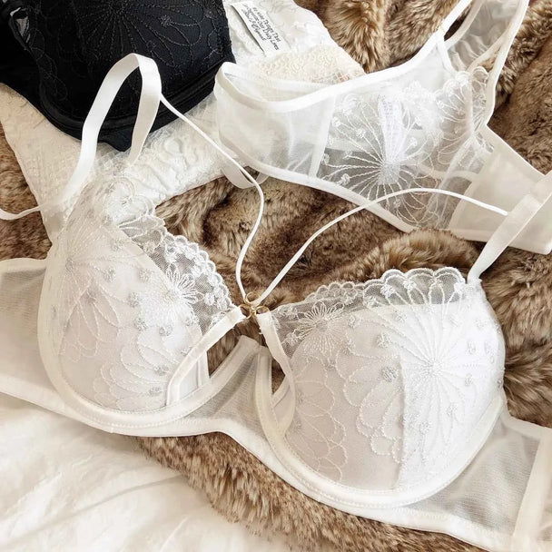 Hollow Cross Sling Bra Set