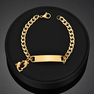 Engrave Name Cross Heart Bracelet - Adjustable Cuban Chain - SHOPPERS' CASTLE