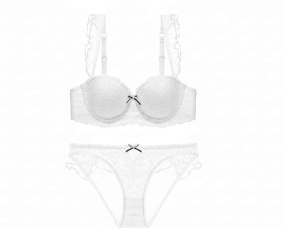 Deep V Embroidered Push-Up Bra