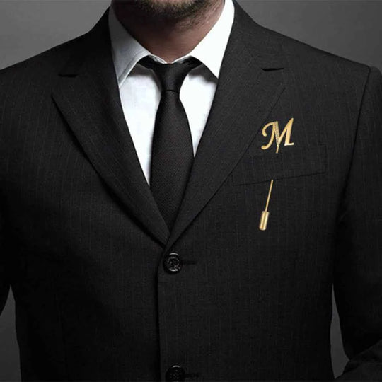 Personalized 1 Letter Collar Pin Brooch - Initial Pendant