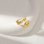 Custom Fish Geometric Name Ring - Open Design