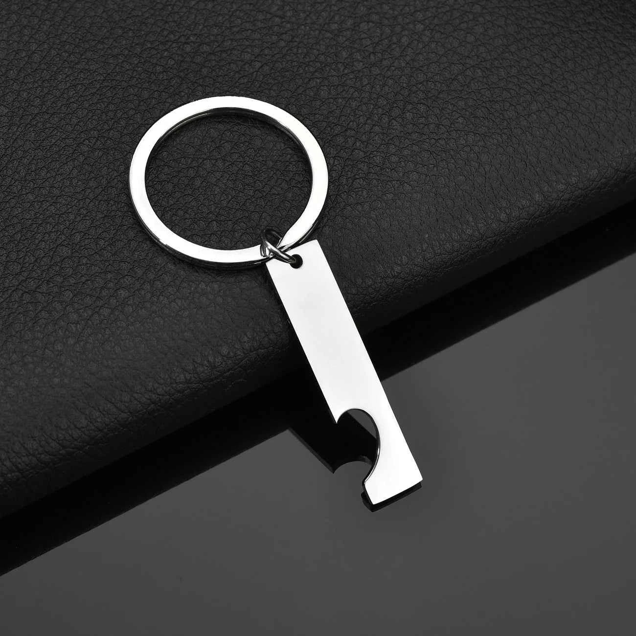 Custom Text Square Keychain - Engrave Name Date Sentence