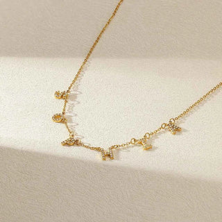 Custom Cubic Zircon Initial Letter Necklace - A-Z