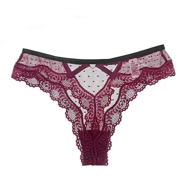 Embroidered Lace Low-Rise G-String