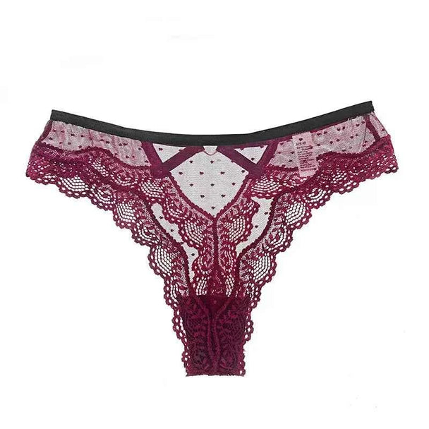 Embroidered Lace Low-Rise G-String