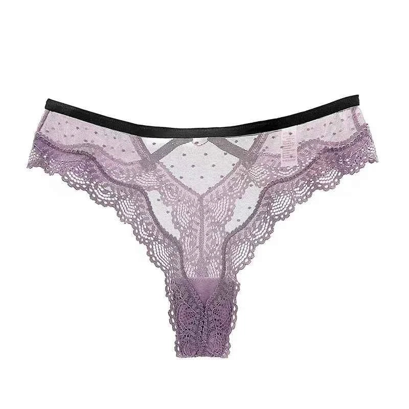 Embroidered Lace Low-Rise G-String